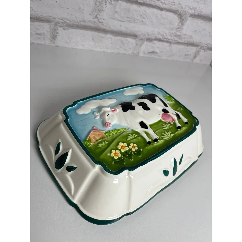 Vintage Gailstyn-Sutton Ceramic Cow Mold Wall Plaque Country Kitchen Decor